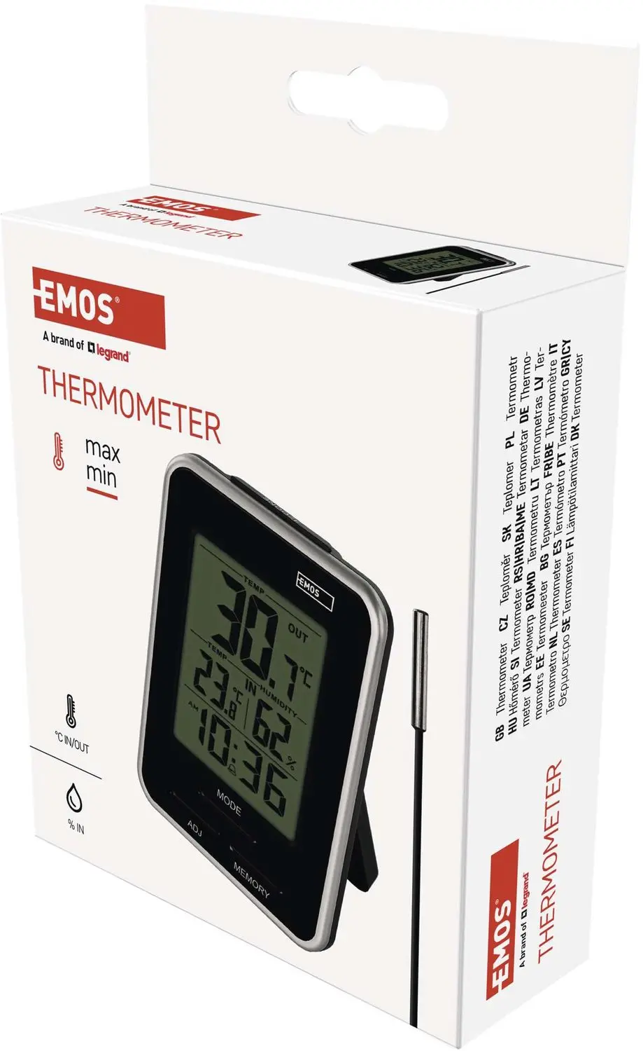 Emos E0121 Thermometer + Hygrometer - Zwart - afbeelding 3 van 6
