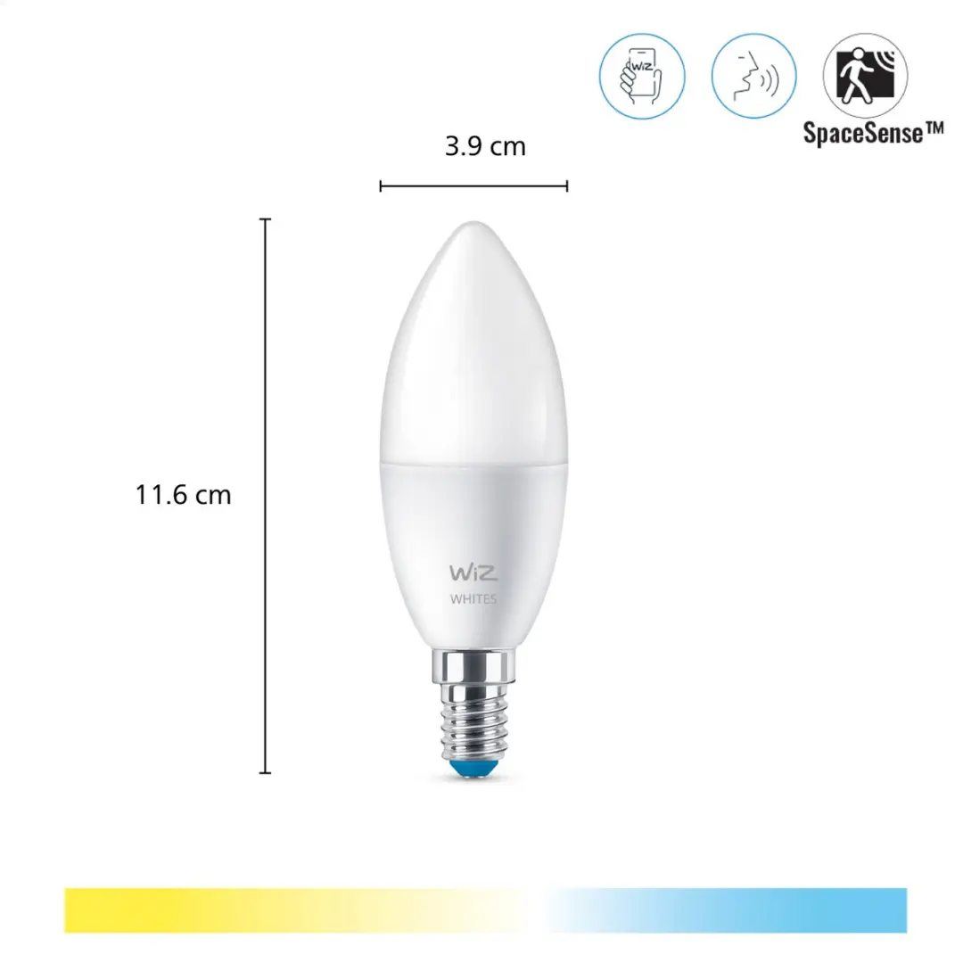 WiZ Slimme Kaarslamp E14 LED - 4,9W - afbeelding 3 van 6