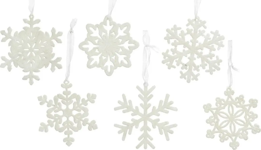 10 stuks! Sneeuwvlok plastic hang d10 cm winterwit Kerst Decoris