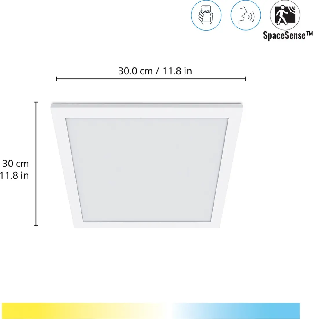 WiZ Plafondlamp LED Paneel 30x30cm - 12W - Wit - afbeelding 2 van 6