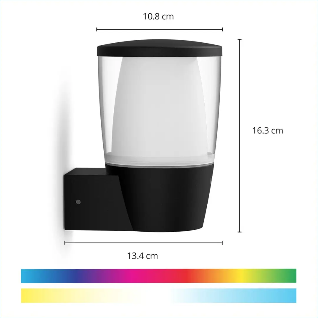 WiZ Elpas Buitenwandlamp - RGBW - Antraciet - afbeelding 3 van 6