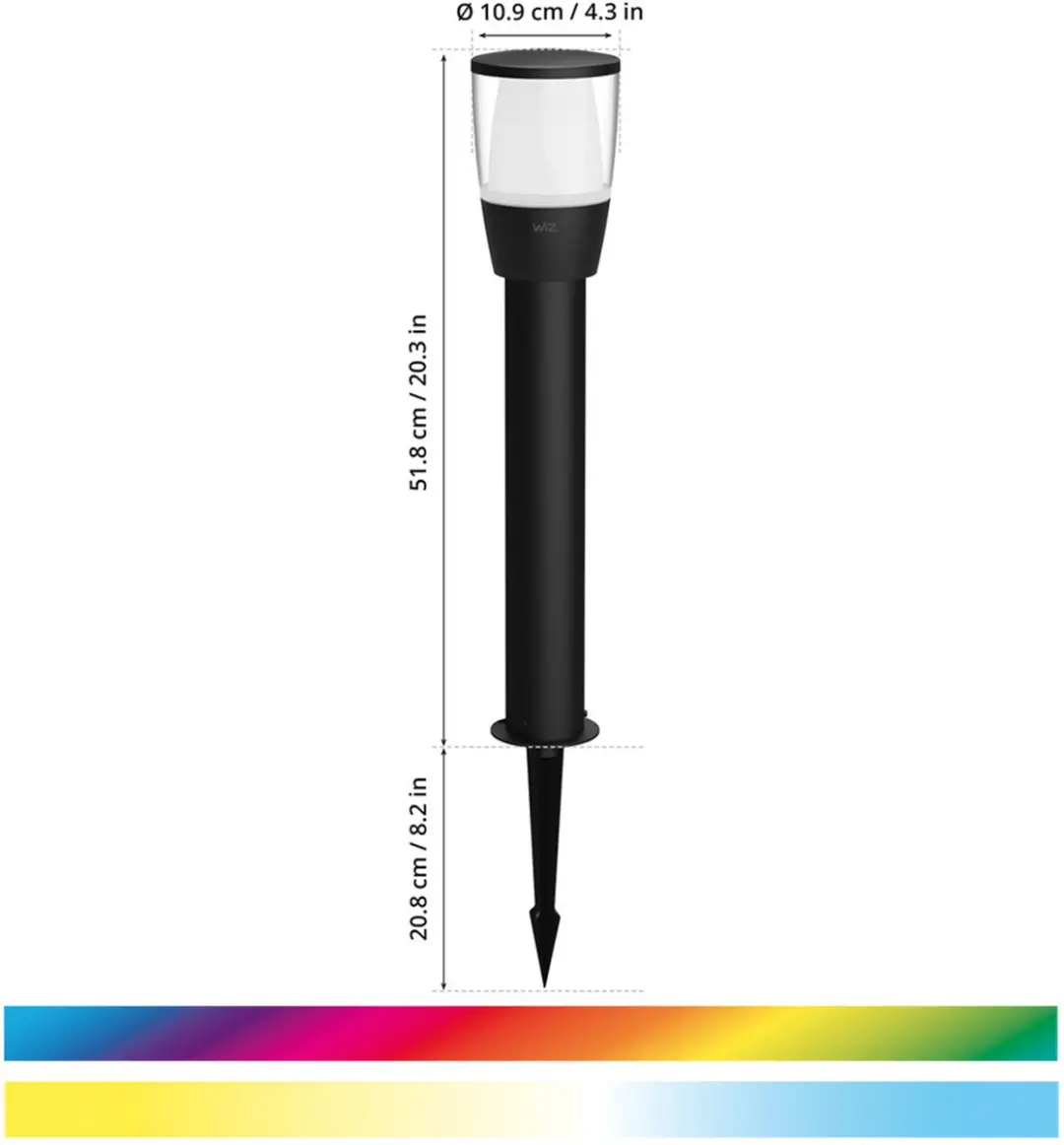 WiZ Elpas Tuinpaal Uitbreidingsset 12V - 4.8W - Zwart - afbeelding 2 van 6