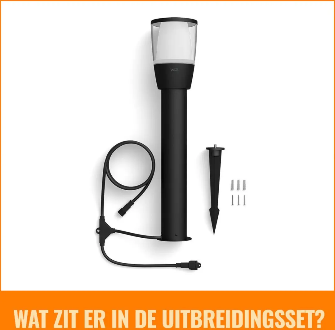 WiZ Elpas Tuinpaal Uitbreidingsset 12V - 4.8W - Zwart - afbeelding 5 van 6