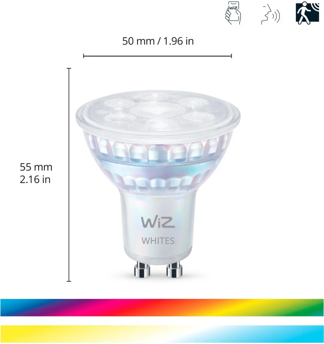 WiZ GU10 Slimme Spot 2-pack - RGB & Wit - 5W - afbeelding 3 van 6