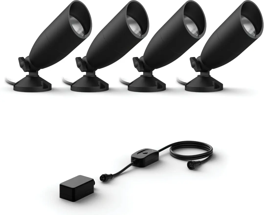 WiZ Tuinspot Basisset met 4 Tuinspots (Zwart)