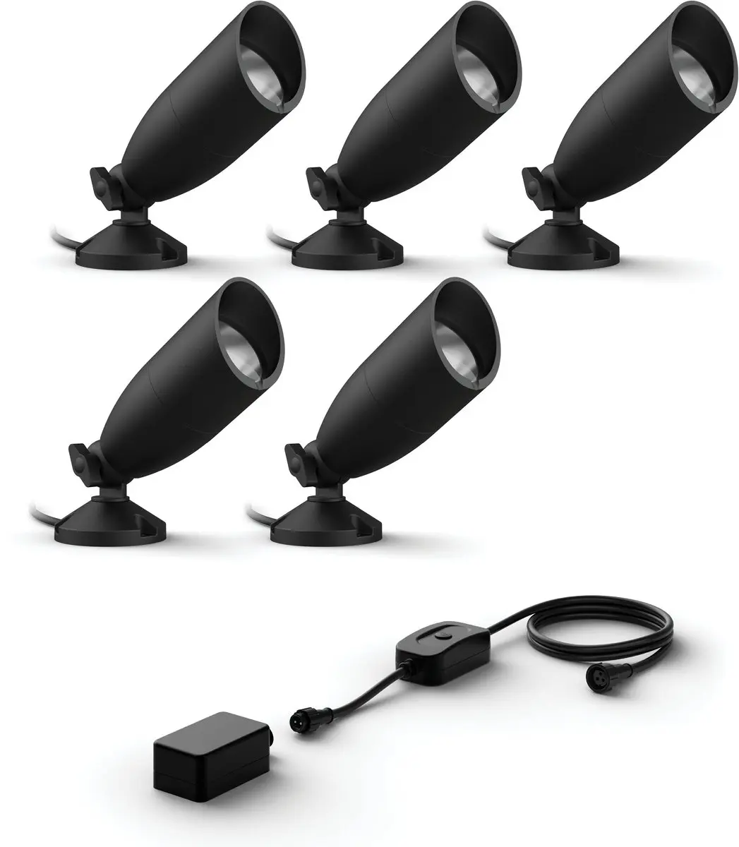 WiZ Tuinspot Basisset met 5 Tuinspots (Zwart)