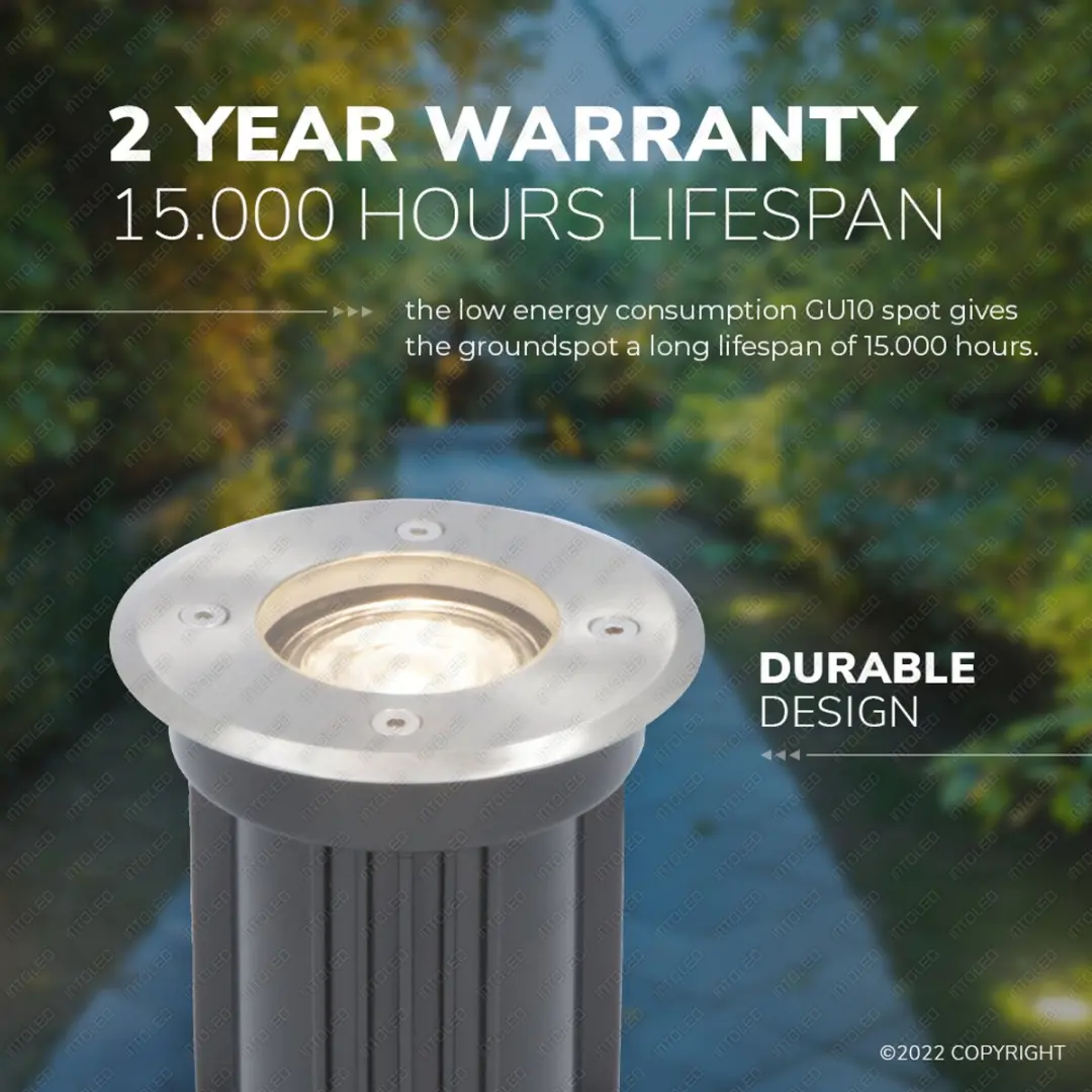 V-tac LED Grondspot Rond RVS - 5W - 4000K - IP65 - afbeelding 6 van 6