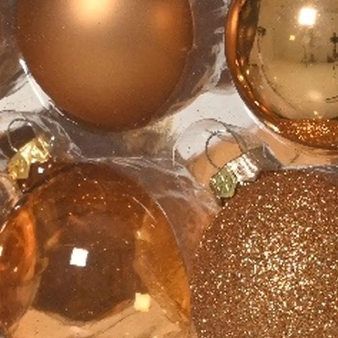 Decoris Glazen Kerstballen Brandy - 42 stuks in koffer - afbeelding 2 van 2