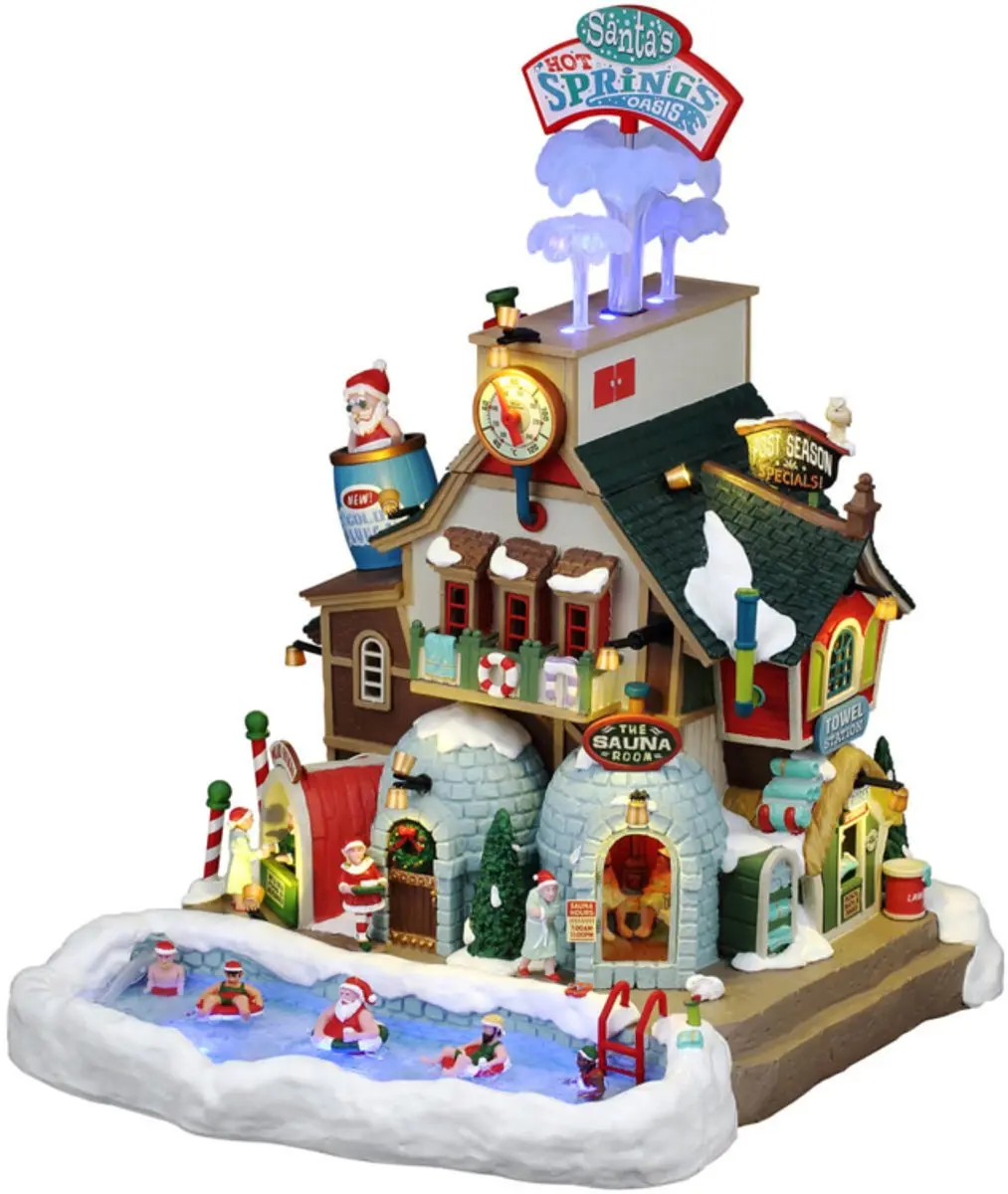 Lemax Santa's Hot Springs Oasis - Beweging, Geluid & Water - afbeelding 2 van 3