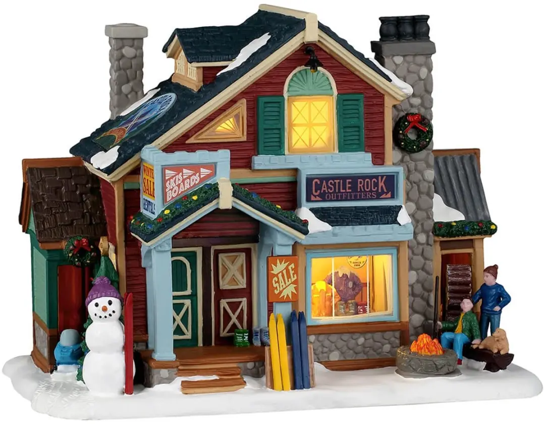 Lemax Castle Rock Ski Outfitters - Verlicht Kersthuisje Vail Village - afbeelding 6 van 6
