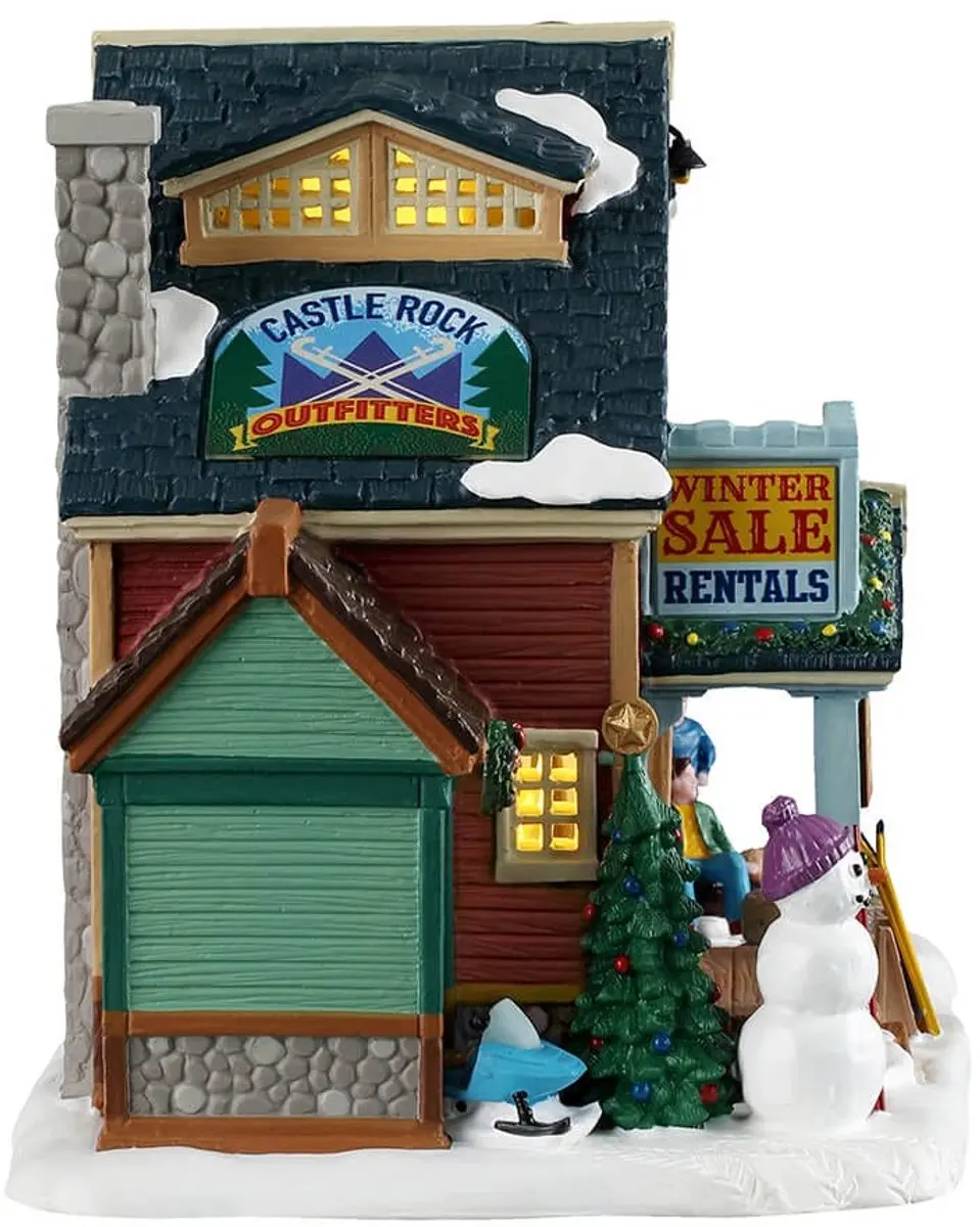 Lemax Castle Rock Ski Outfitters - Verlicht Kersthuisje Vail Village - afbeelding 4 van 6