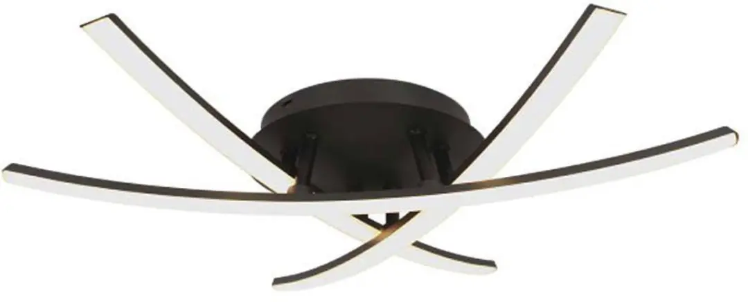 Plafondlamp Woonkamerlamp LED slaapkamerlamp, zwart opaal, 20W 2130lm warm wit,