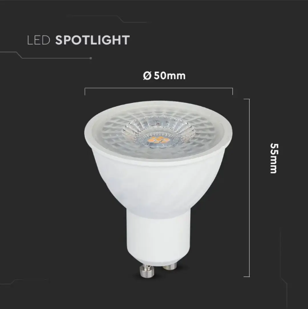 V-tac VT-247 GU10 LED-spot 6W 6500K - afbeelding 6 van 6