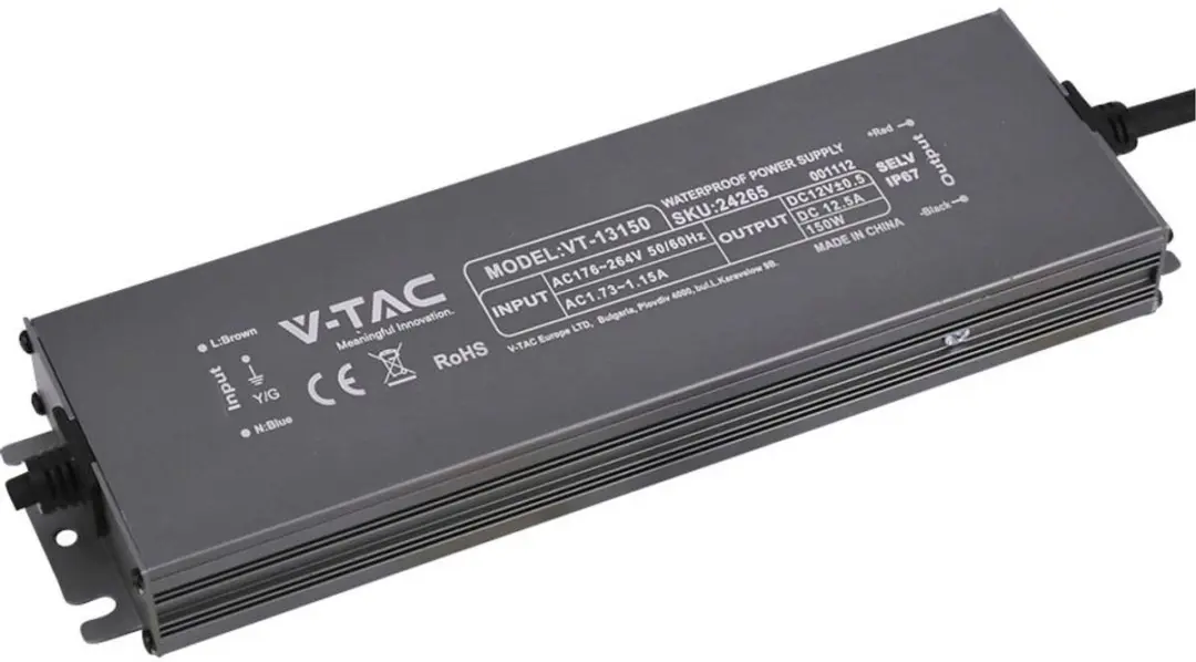 V-TAC VT-13150 LED-transformator 150W 12V