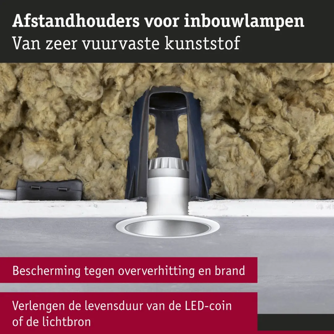 Paulmann 92401 accessoire-afstandhouders voor inbouwspots set van 5, 62-90 mm, zwart kunststof - afbeelding 5 van 6