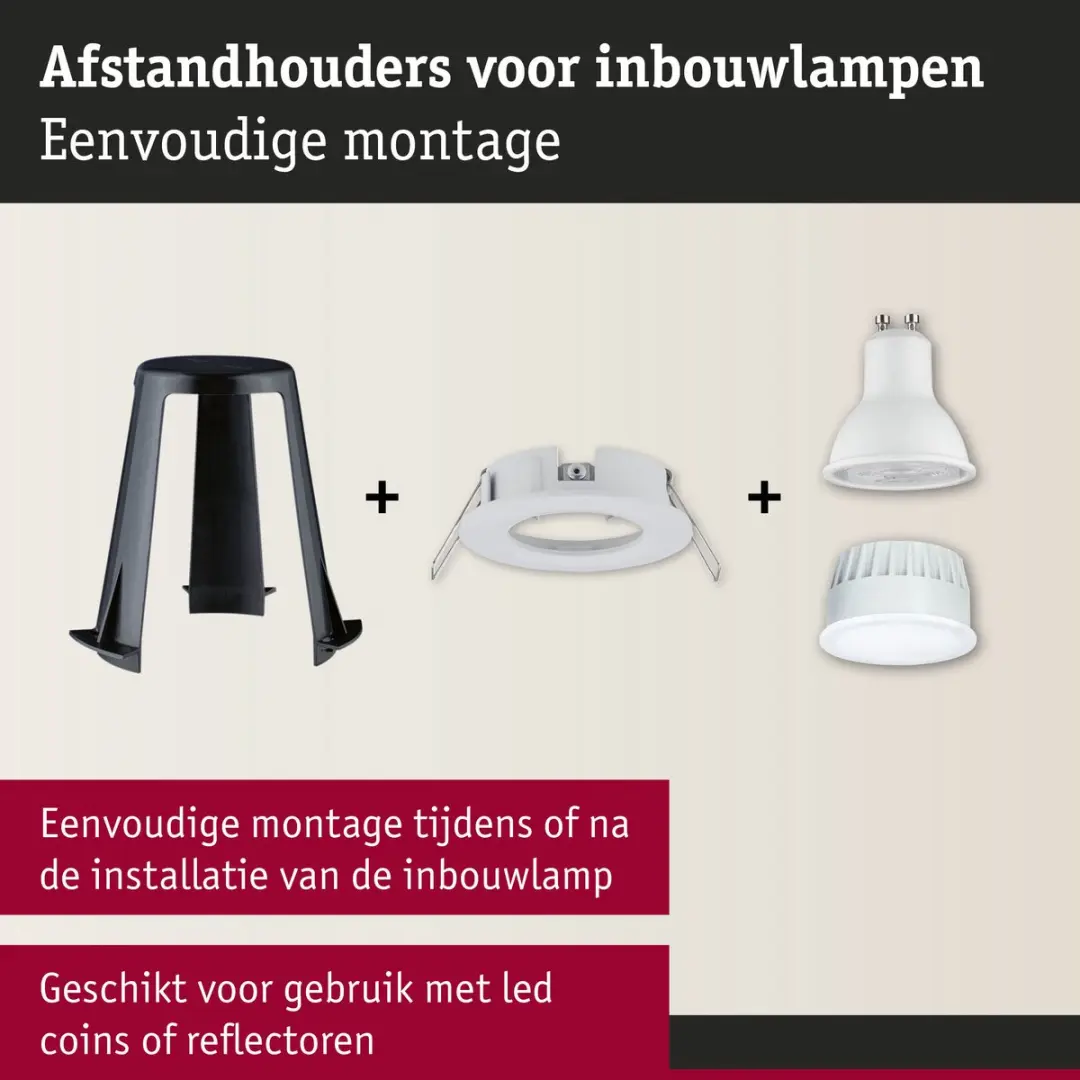 Paulmann 92401 accessoire-afstandhouders voor inbouwspots set van 5, 62-90 mm, zwart kunststof - afbeelding 6 van 6