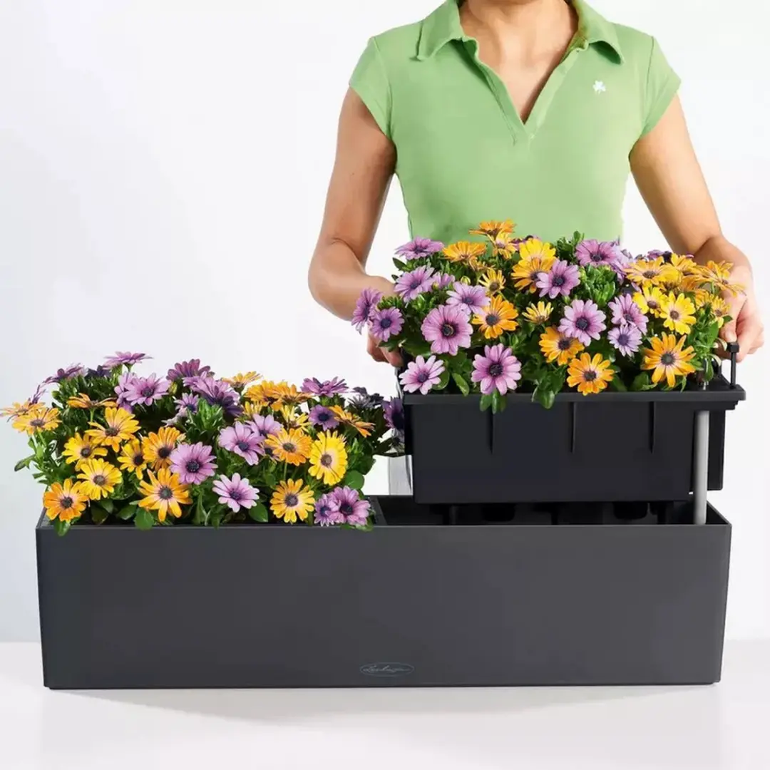 Lechuza Balconera Color 80 Plantenbak - Lichtgrijs - 12 l - afbeelding 6 van 6