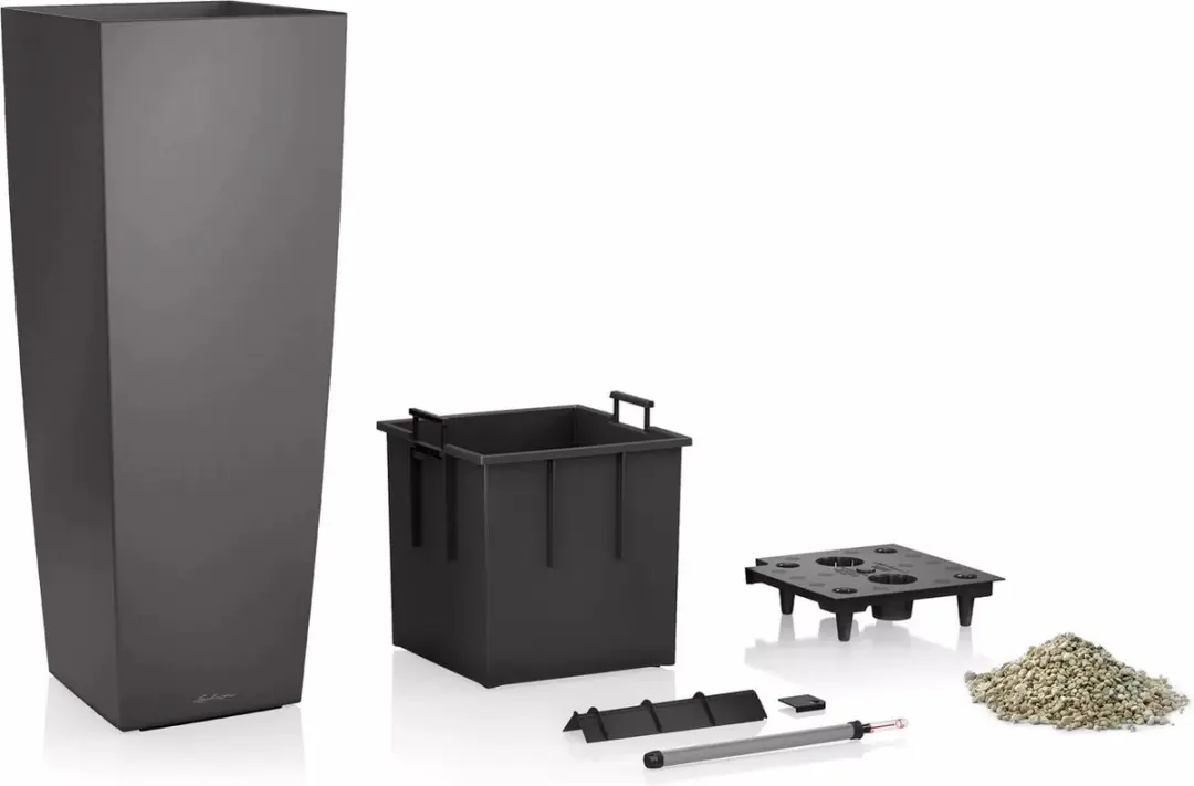Lechuza Cubico Alto Plantenbak - 31 l - Antraciet Metallic - afbeelding 5 van 6