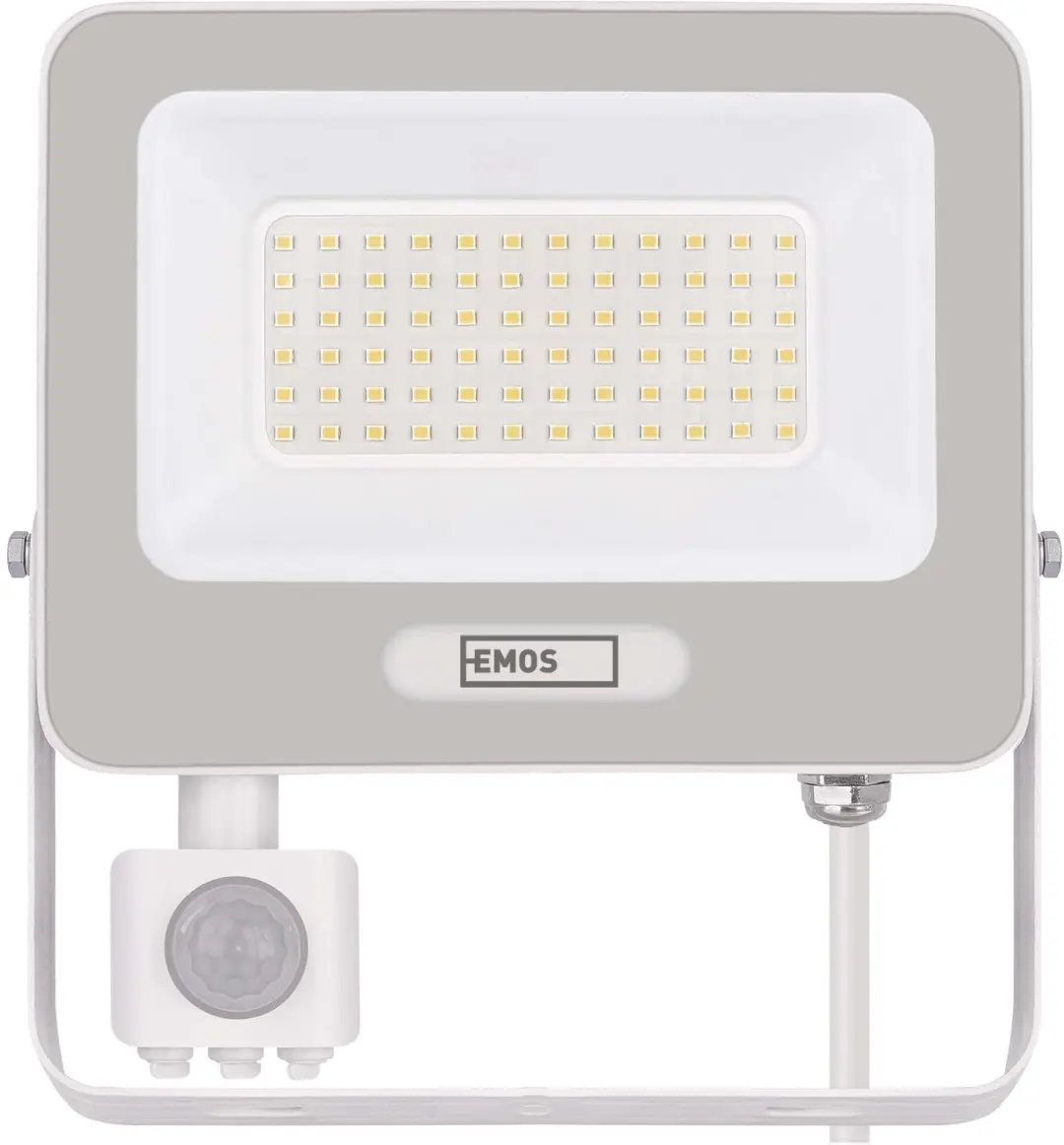 EMOS GLARO LED-schijnwerper met bewegingssensor, 50 W, wit, IP54, 5000 lm, neutr