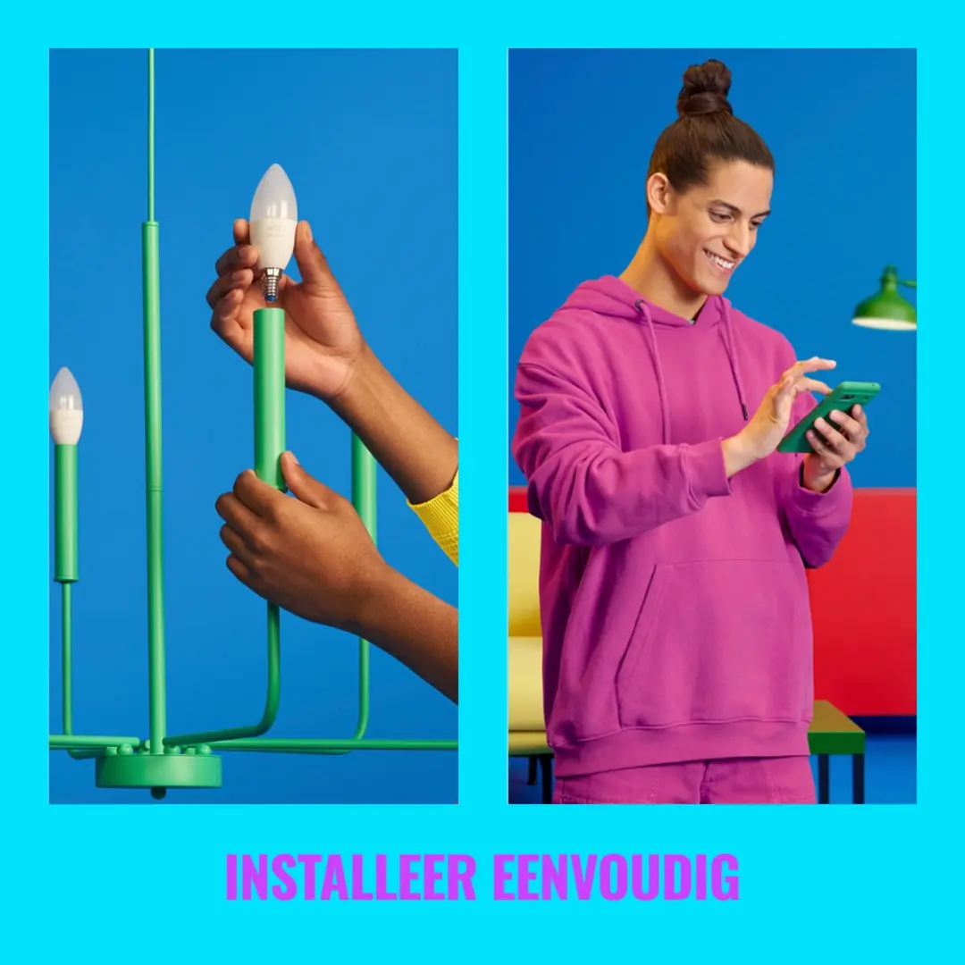 WiZ Kaarslamp E14 Wi-Fi RGBW - Mat - afbeelding 5 van 6