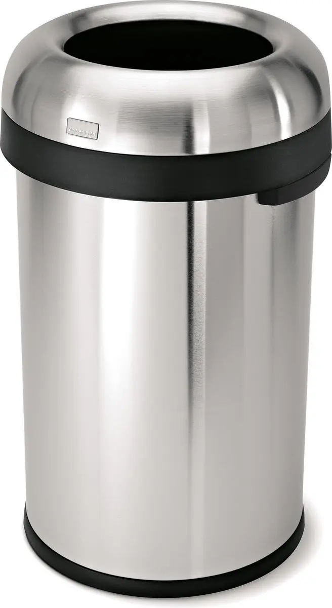 Afvalemmer Bullet Open Top RVS, 80 liter