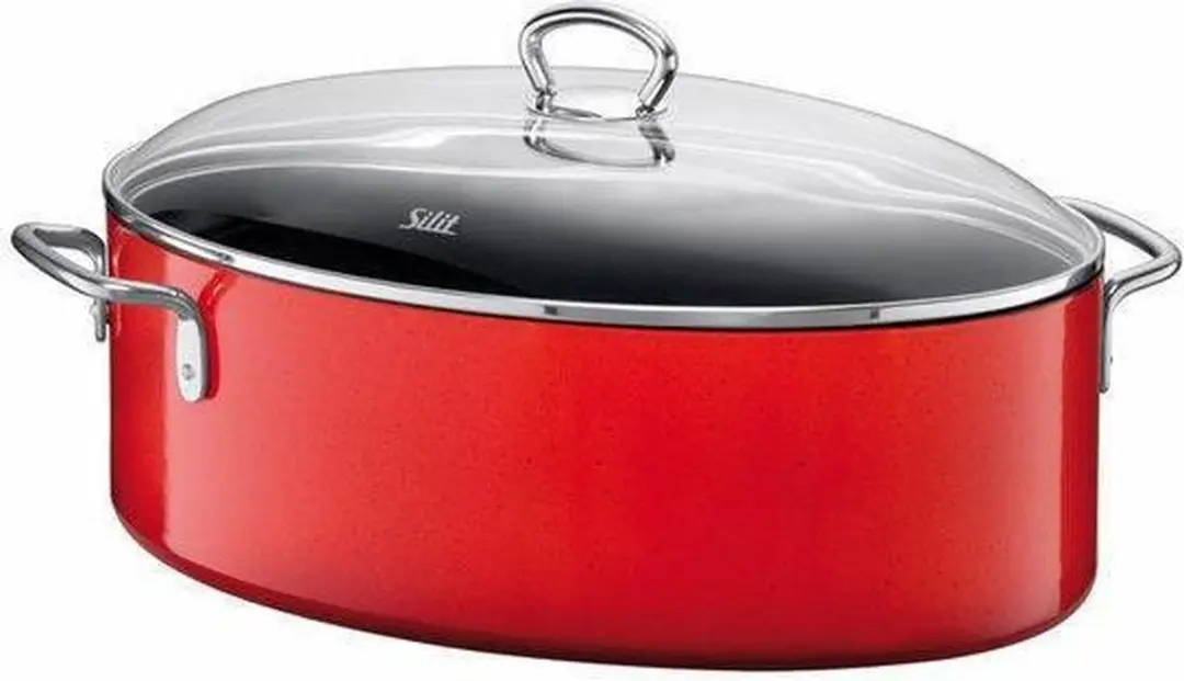 Ovale braadslede met deksel 36cm Energy Red