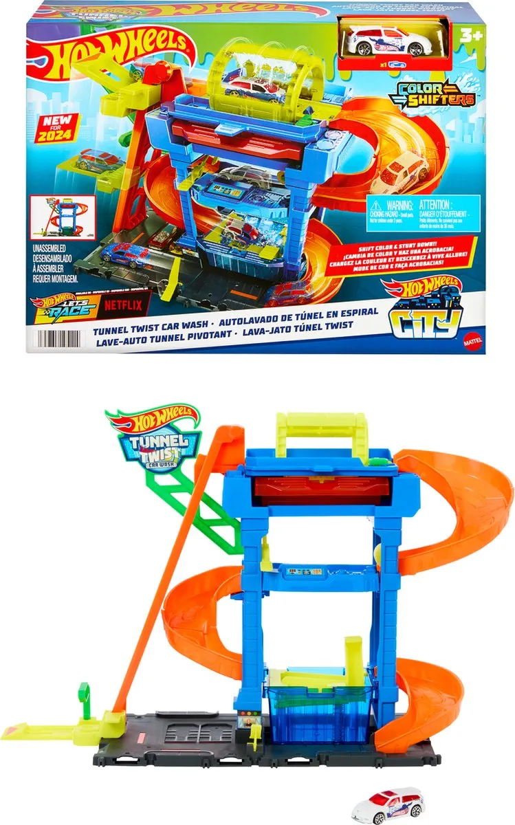 Hot Wheels City Tunnel Twist Car Wash Racebaan HTN80