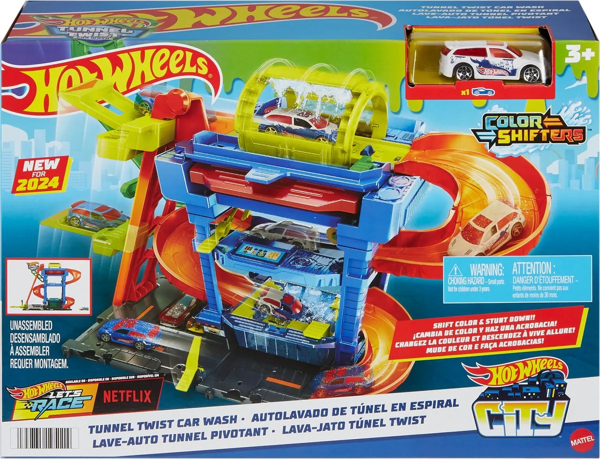 Hot Wheels City Tunnel Twist Car Wash Racebaan HTN80 - Multicolor