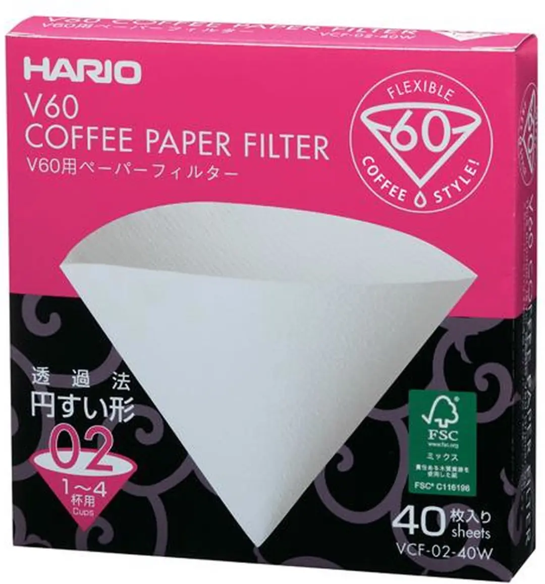 HARIO V60 Filterpapier - 02 Size - 40 stuks - Wit - afbeelding 6 van 6