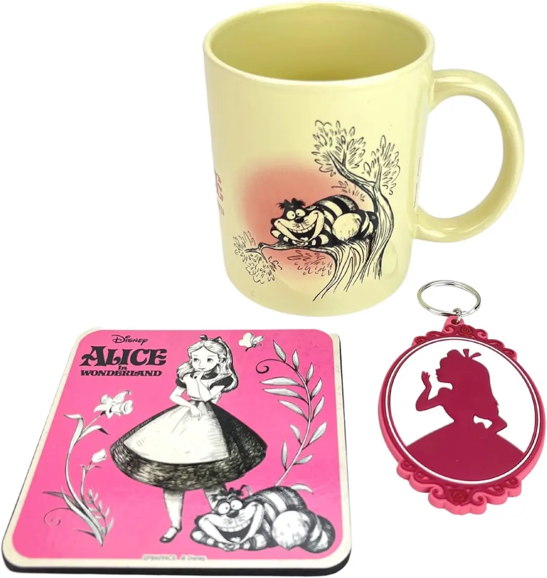 Pyramid Alice in Wonderland Mok, Schotel & Sleutelhanger Set