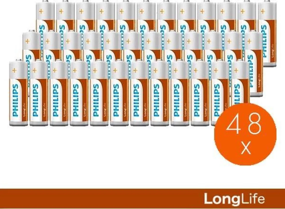 Philips AA Longlife Batterijen - 48 Stuks