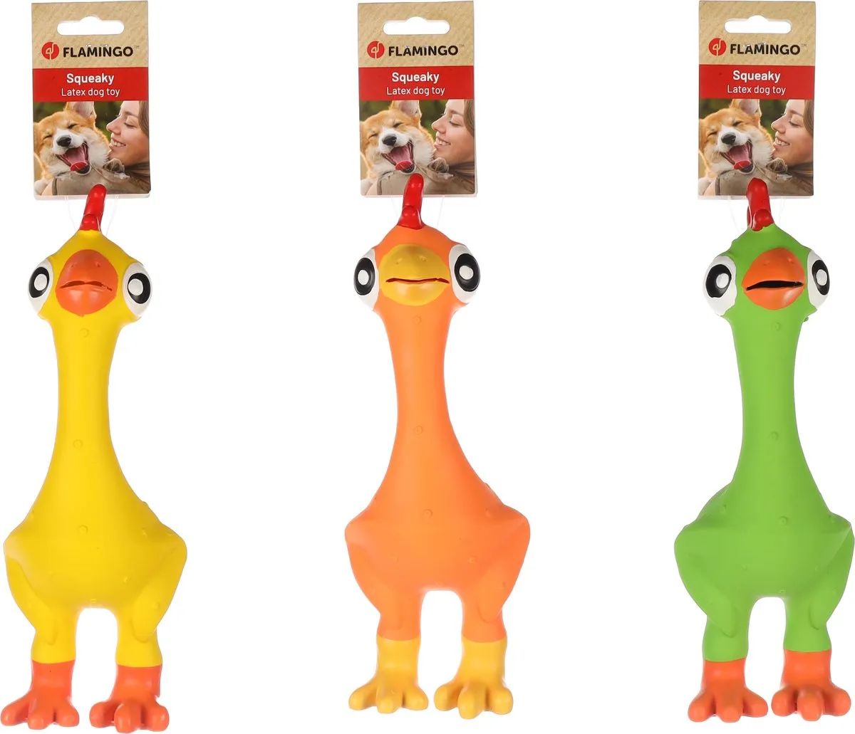 Flamingo Pokka Hs Pokka Latex Kip Speelgoed Honden - 1 Stuk
