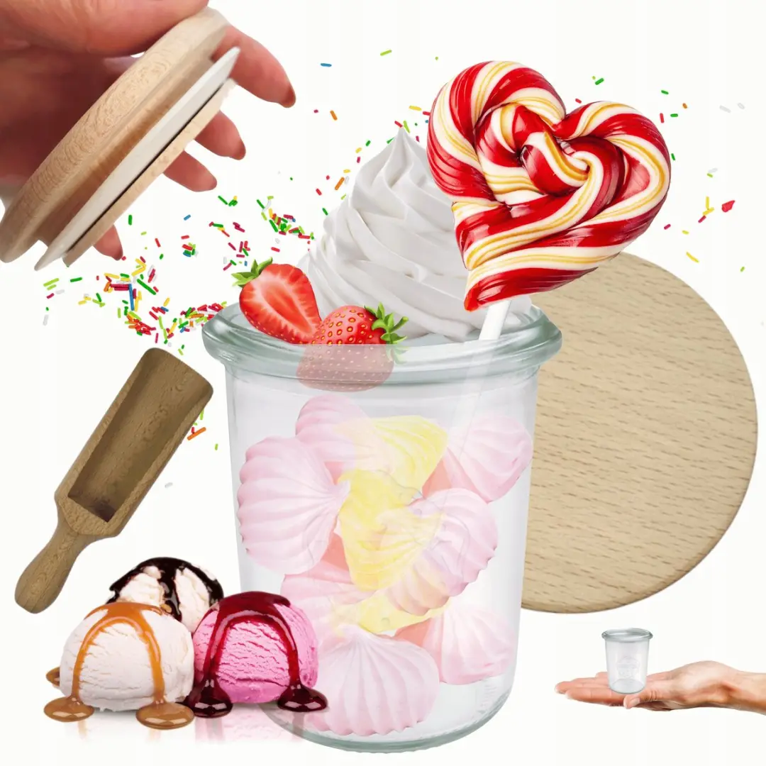 Weck Glazen Potten 160ml met Houten Deksel & Maat