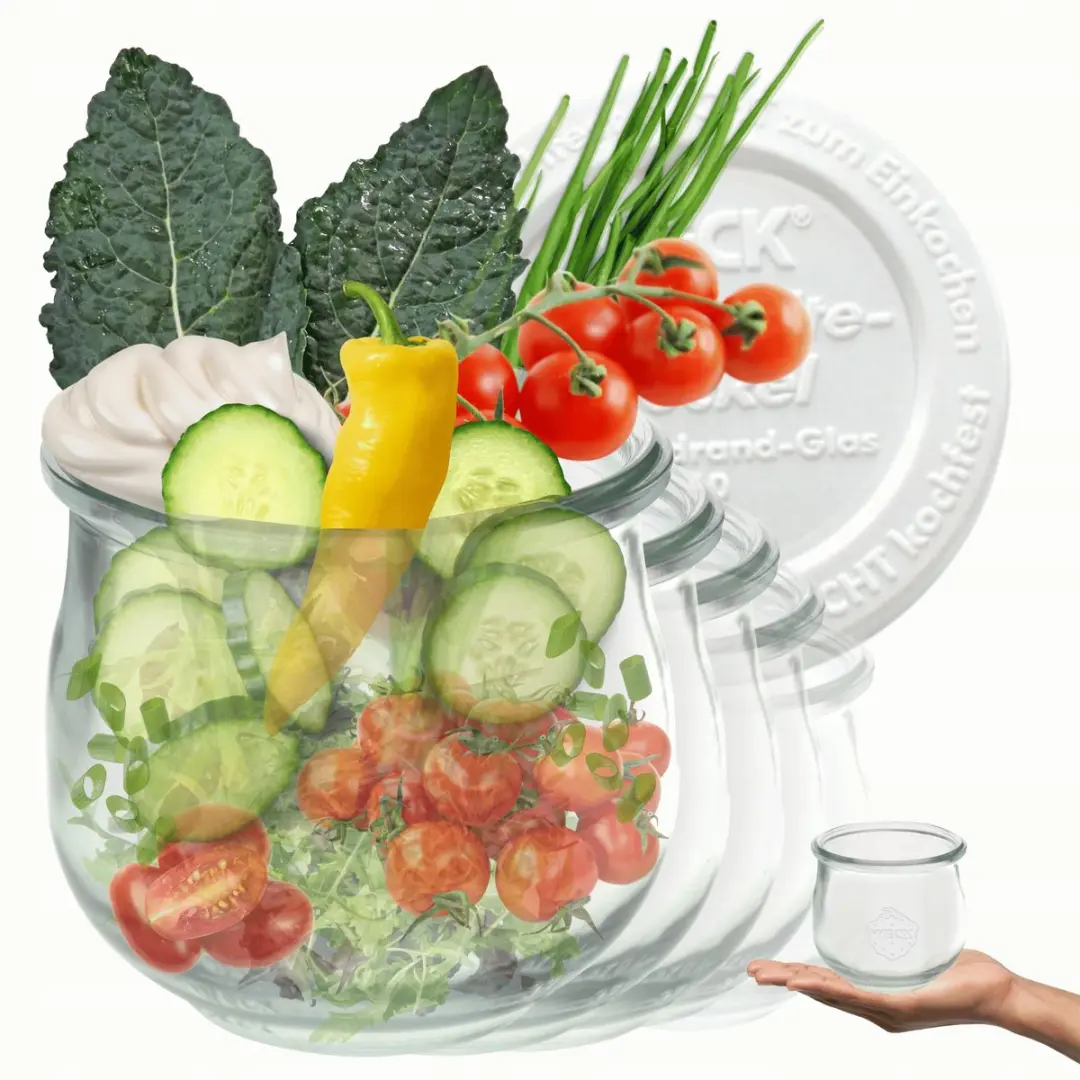 Weck Potten 370ml met Plastic Deksel