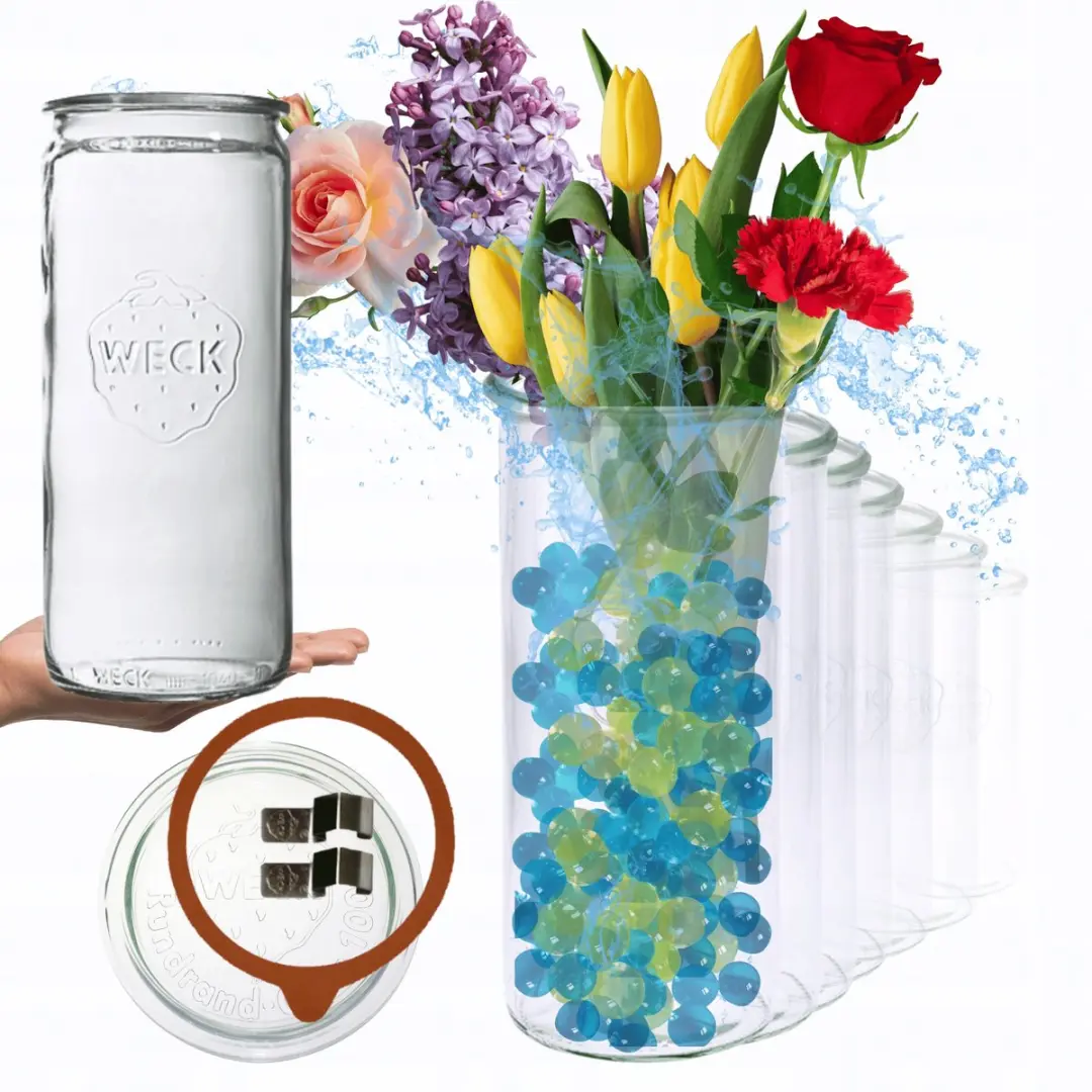 Weck Glazen Pot 1.575L met Deksel, Rubberen Ring & Klem