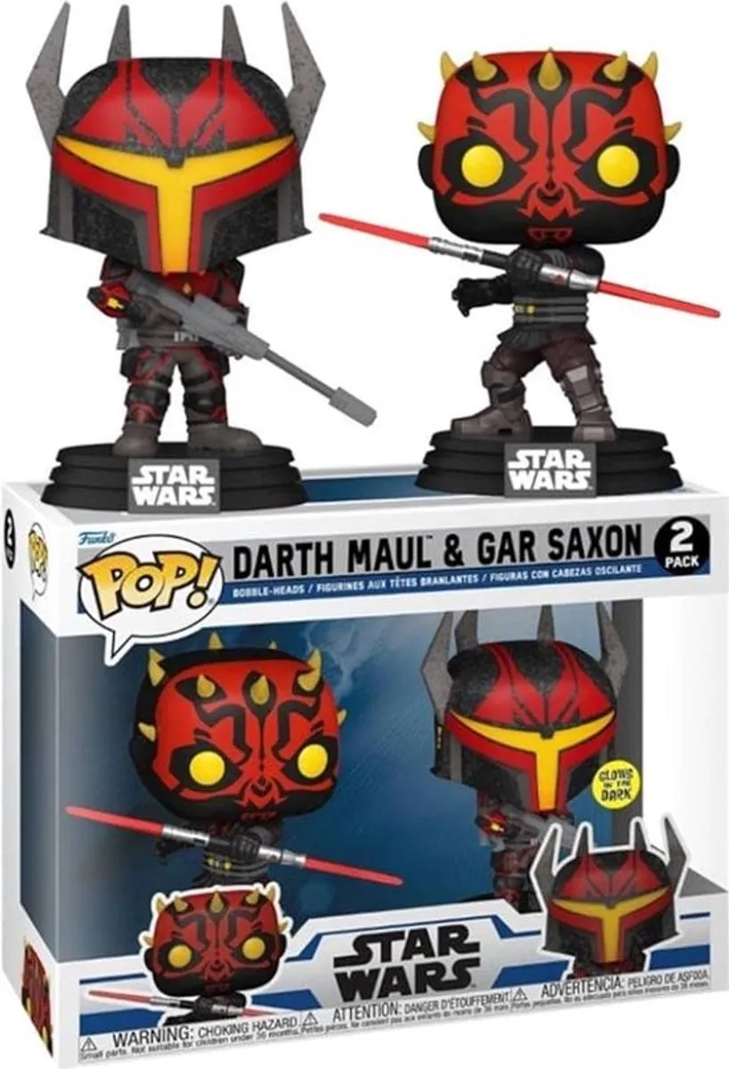 Funko Pop! Star Wars The Clone Wars Darth Maul & Gar Saxon Glow-in-the-Dark