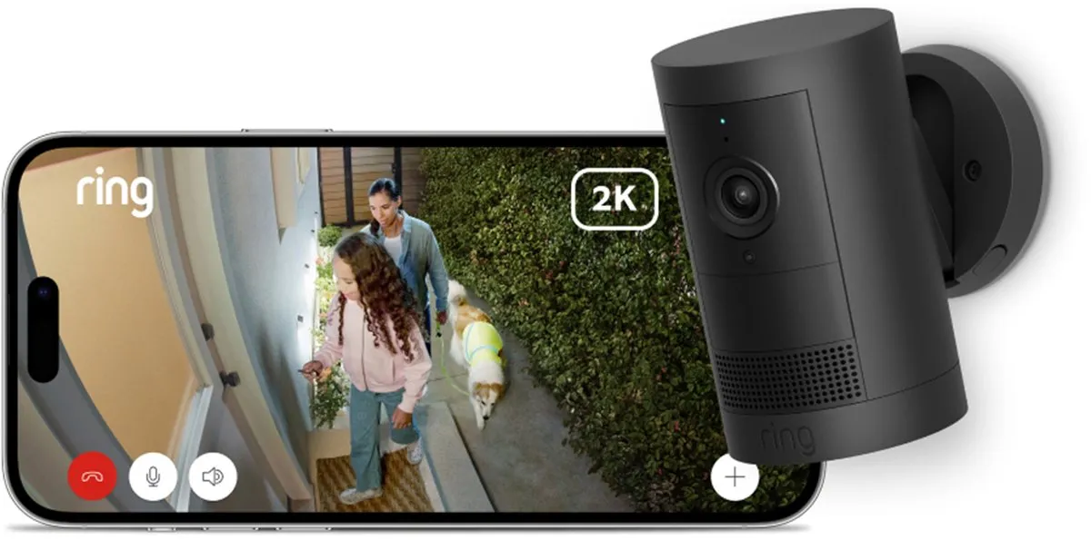 Ring Outdoor Camera Plus - batterij - zwart - buitencamera - 2k