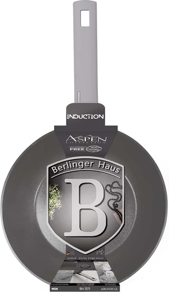 BerlingerHaus Aspen Wokpan 28cm BH/7071 - Grijs - afbeelding 3 van 4