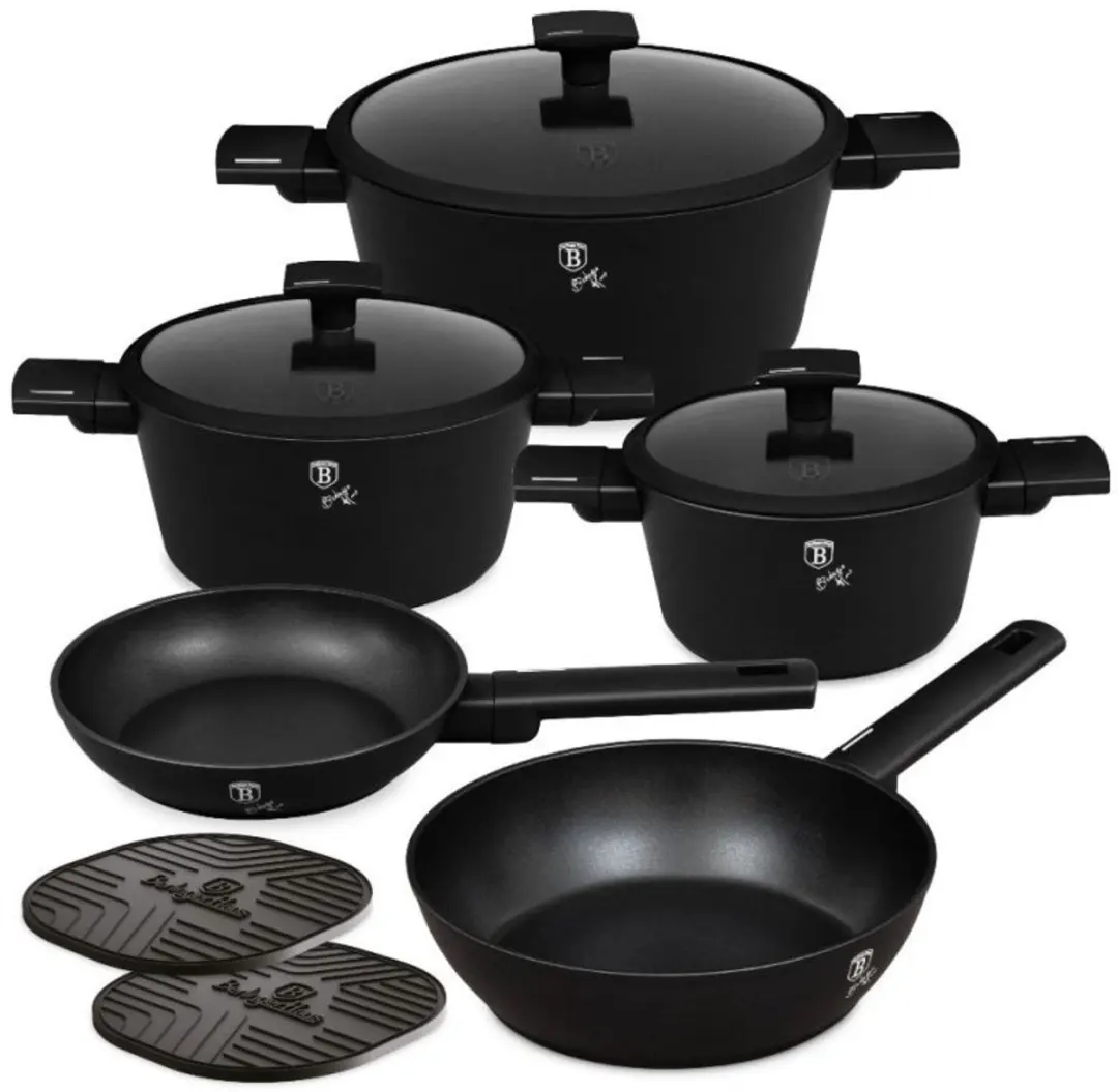 Serviesset met titaniumcoating, 10-delig, Matte Black Collection