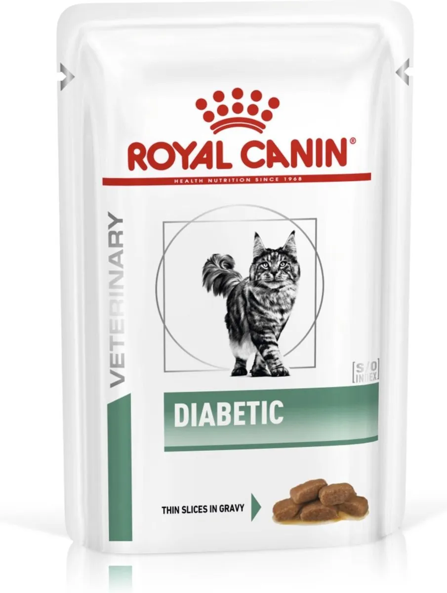 Royal Canin Veterinary Diet Diabetic Kattenvoer Maaltijdzakjes 100g - 12 Stuks