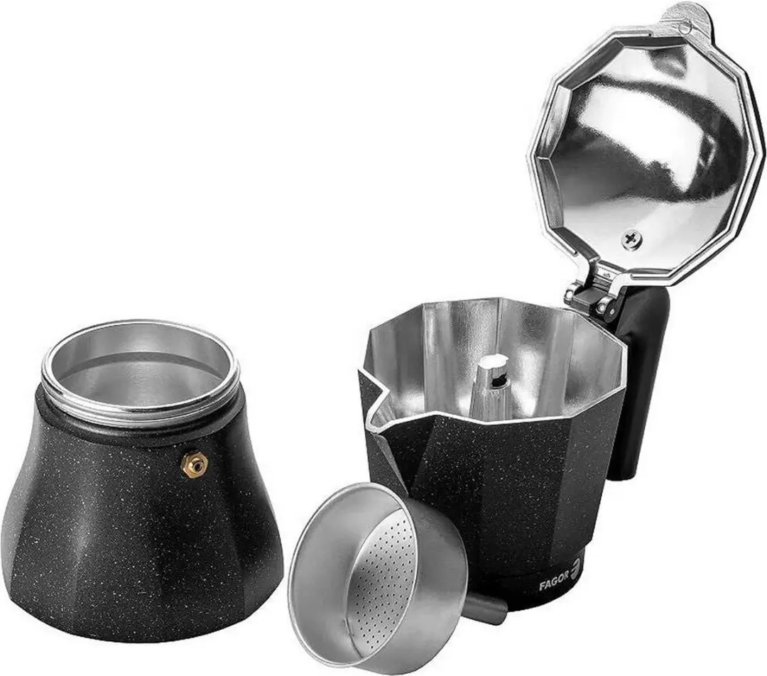 Fagor Tiramisu Italiaanse Koffiepot 9 Kopjes - Zwart - afbeelding 2 van 5