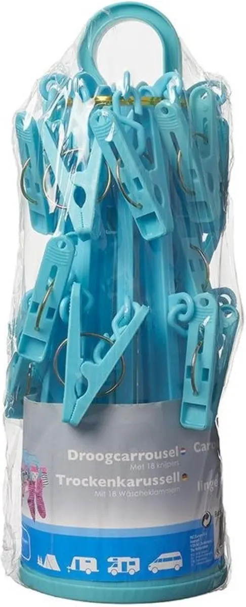 ProPlus Droogcarrousel 18 knijpers - 48cm - Blauw - afbeelding 6 van 6