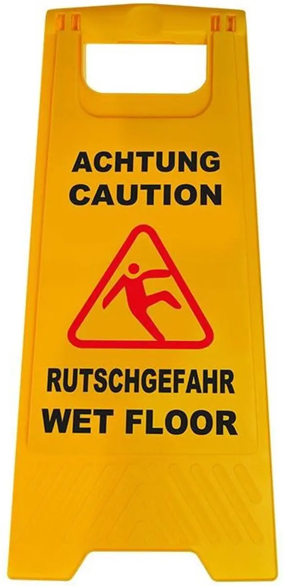 Set van 3x Geel waarschuwingsbord opgepast gladde vloer