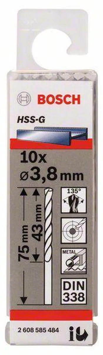 Bosch Professional ST. LINE 3.8mm HSS-G Boor - 10 Stuks