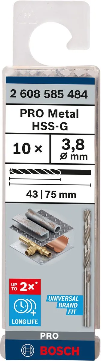Bosch Professional ST. LINE 3.8mm HSS-G Boor - 10 Stuks