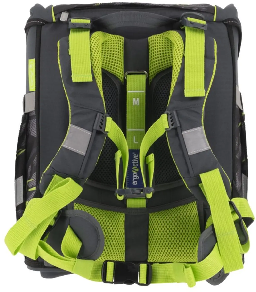 herlitz schooltas FiloActive XL Wild Panther, antraciet/groen, 21 L
