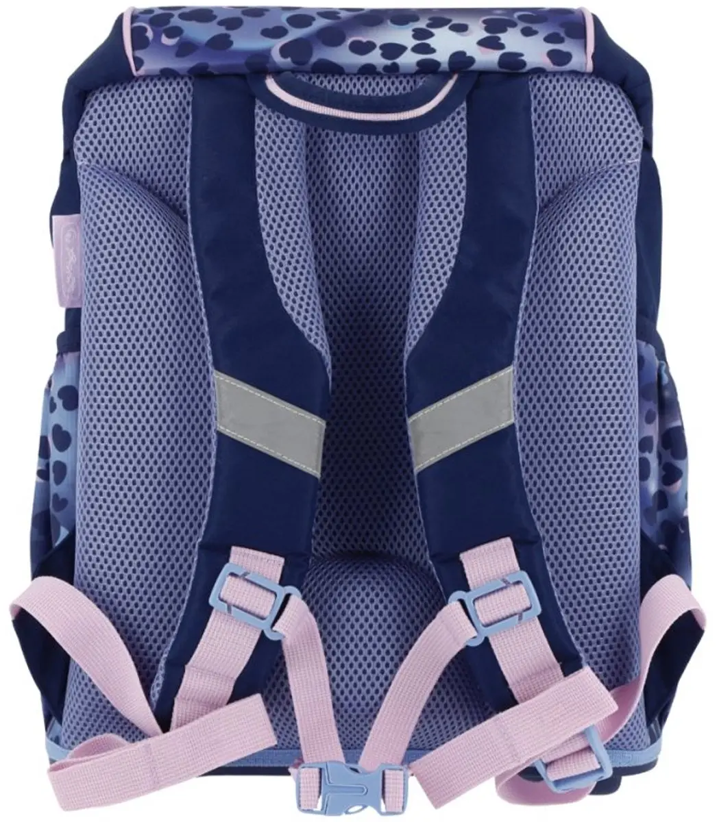 herlitz schooltas UltraLight XL Plus Wild Cat, donkerblauw/lila, hart motief, 22