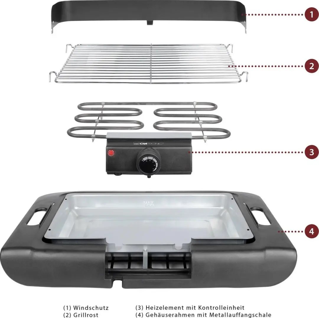 Clatronic BQ 3507 Tafelgrill - Zwart - afbeelding 6 van 6