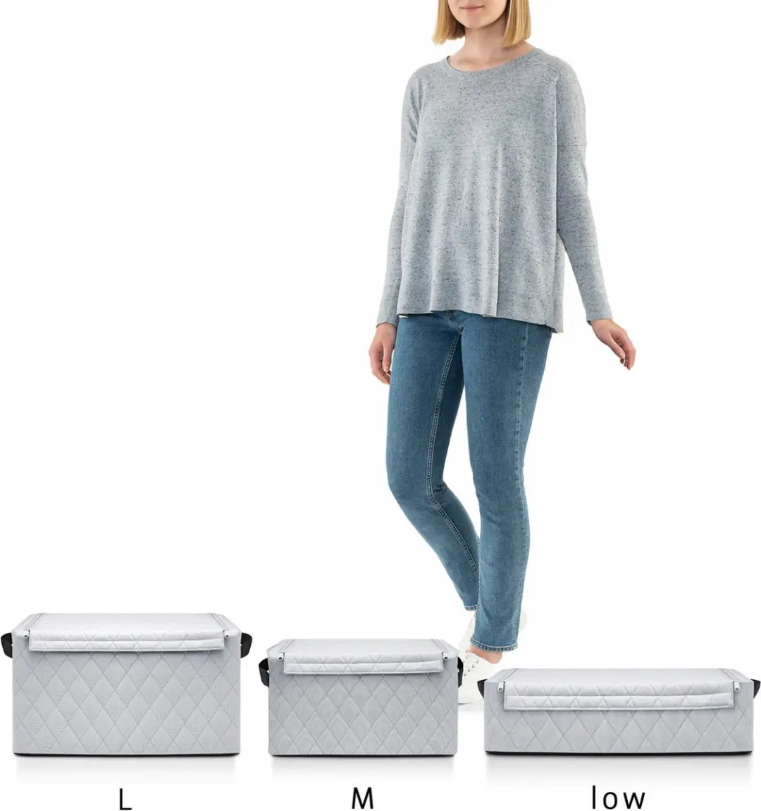 Reisenthel Storagebox M Opbergbox 28L - Rhombus Lichtgrijs - afbeelding 4 van 5