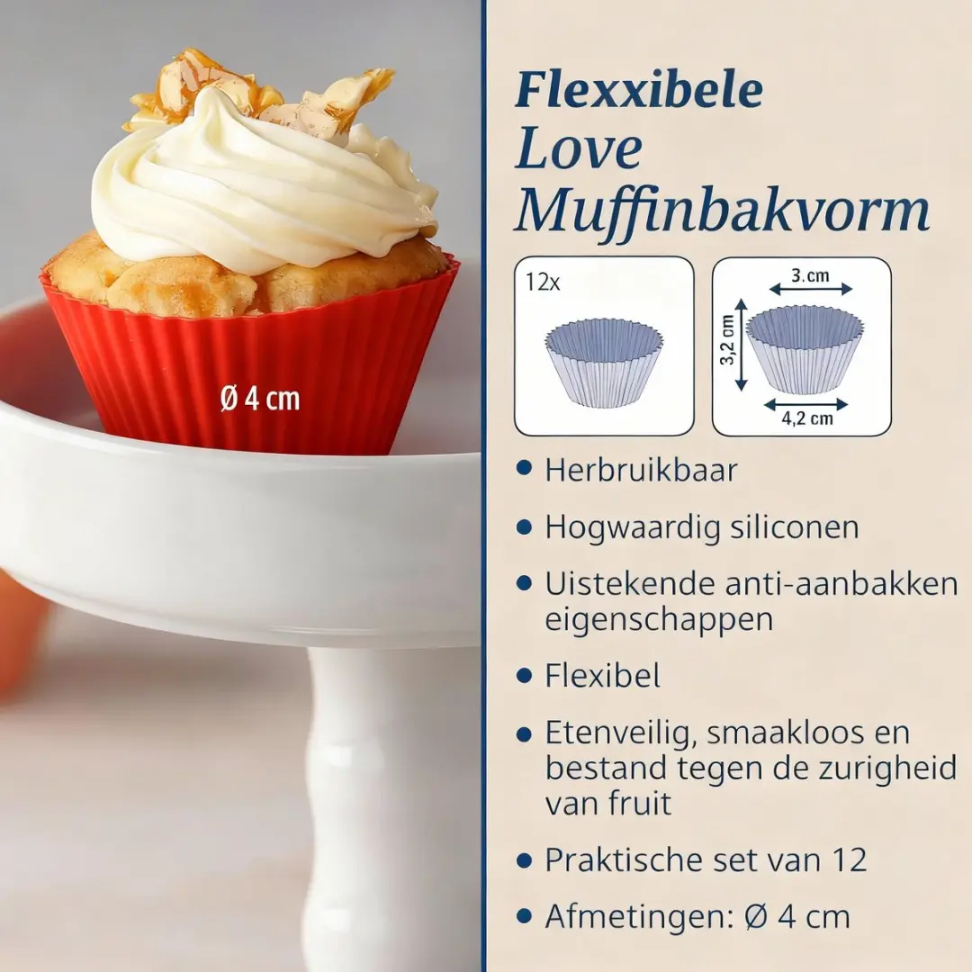 Dr. Oetker Flexxibel Love Muffinvormpjes 7cm - 12 Stuk - afbeelding 2 van 6